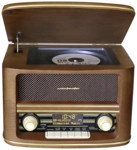 soundmaster NR961 Asztali rádió DAB+, URH AUX, USB, CD, Bluetooth® Táviránytóval Barna 5. kép