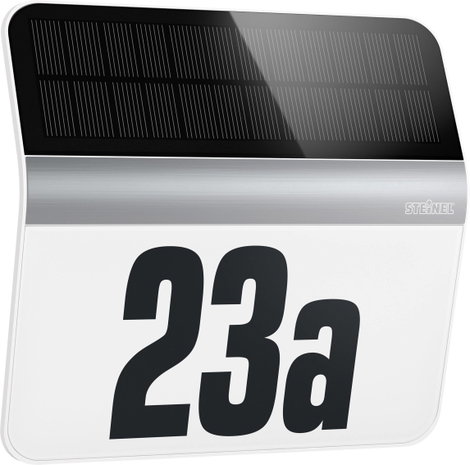 Napelemes házszámtábla 0,03 W hidegfehér/nemesacél, Steinel 007140 XSolar LH-N