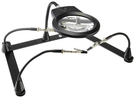 Mágneses harmadik kéz nagyítóval, Ø 90 mm x 365 mm, Toolcraft TO-7492830 2. kép