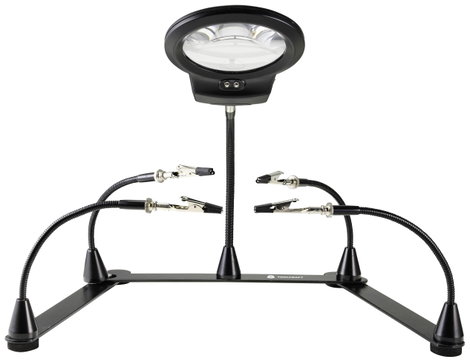 Mágneses harmadik kéz nagyítóval, Ø 90 mm x 365 mm, Toolcraft TO-7492830 3. kép
