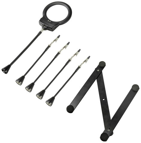 Mágneses harmadik kéz nagyítóval, Ø 90 mm x 365 mm, Toolcraft TO-7492830 4. kép