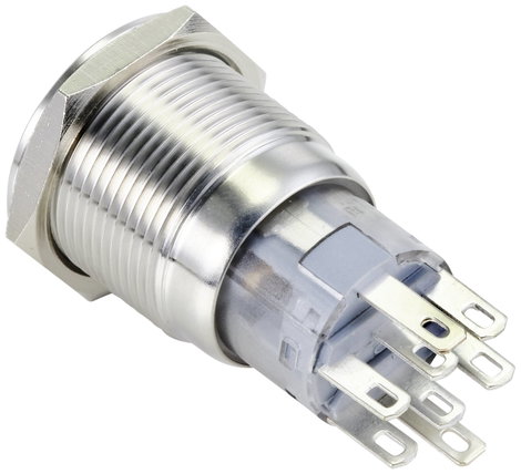 Vandálbiztos nyomógomb 250 V/AC 3 A 2x BE/(BE), fehér, TRU COMPONENTS TC-10090972 LAS1-AGQ-22E/W/24V 2. kép