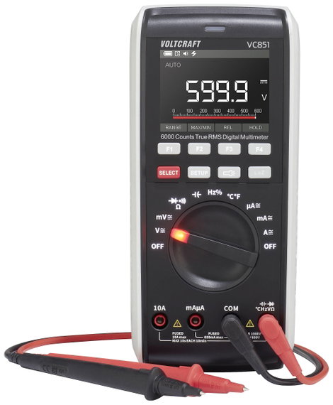 Digitális kézi multiméter CAT III 1000 V, CAT IV 600 V, Voltcraft VC851