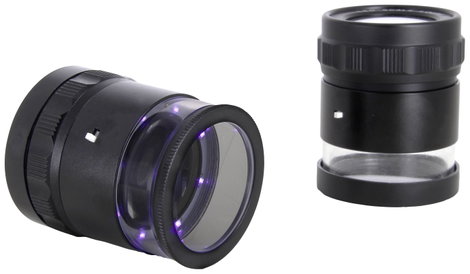 Ideal Tek LE.003UV.ITU 10X Lupe mit mm-Skala, 8 UV LED Kézi nagyító LED-es világítással Nagyítási té 2. kép