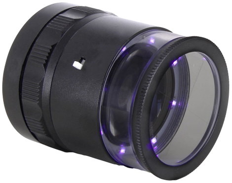 Ideal Tek LE.003UV.ITU 10X Lupe mit mm-Skala, 8 UV LED Kézi nagyító LED-es világítással Nagyítási té 3. kép
