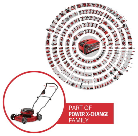 Einhell GE-CM 36/48 Li M-Solo Power X-Change Akku Fűnyíró Oldalkidobás, Mulcsozó funkció, Akku nélkü 2. kép