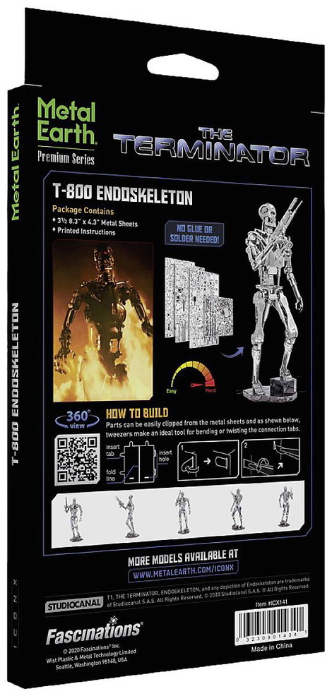 Metal Earth Iconx Terminator - T-800 Endoskeleton Fém építőkészlet 3. kép