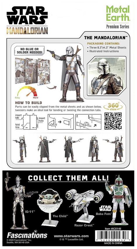 Metal Earth Iconx STAR WARS Mandalorian - The Mandalorian™ Fém építőkészlet 3. kép