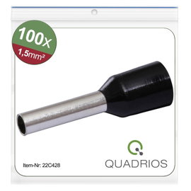 Quadrios 22C428 Érvéghüvely 1.5 mm² Részlegesen szigetelt Fekete 1 készlet