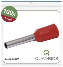 Quadrios 22C427 Érvéghüvely 1 mm² Részlegesen szigetelt Piros 1 készlet