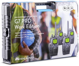 Midland Midland G7 Pro 4er Kofferset, PMR446 2x Doppelstandlader, 4x MA24-L Headsets C1090.19 PMR ké