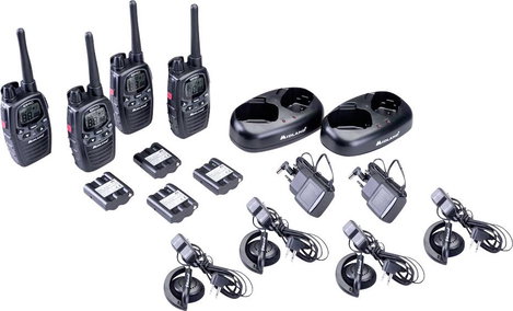 Midland Midland G7 Pro 4er Kofferset, PMR446 2x Doppelstandlader, 4x MA24-L Headsets C1090.19 PMR ké 2. kép