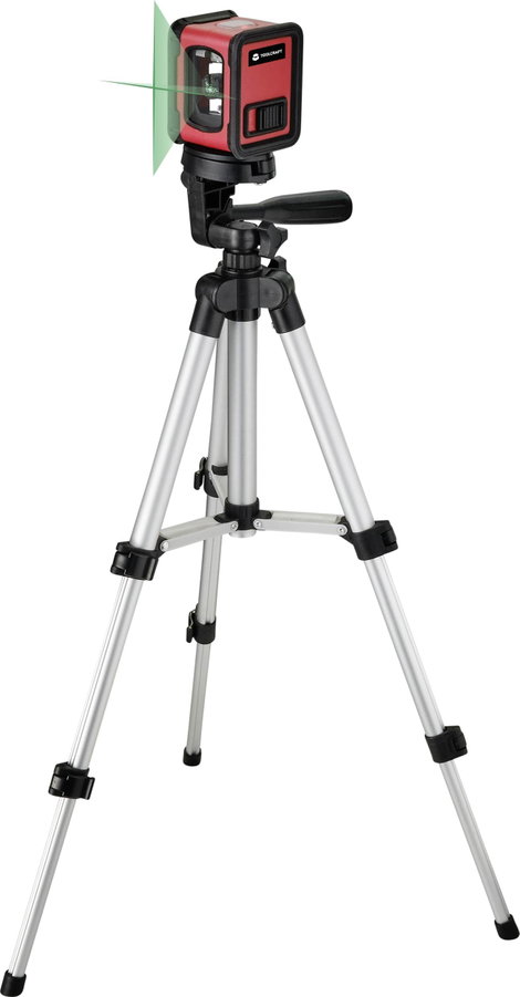 TOOLCRAFT CL12-G Keresztvonalas lézer Állvánnyal, Önszintező, Zöld lézer Hatótáv (max.): 12 m