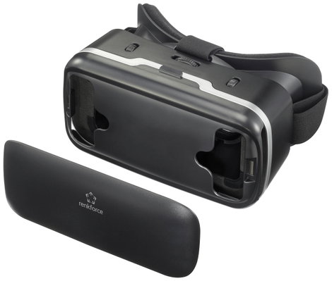 VR szemüveg okostelefonokhoz gombbal, fekete, Renkforce RF-VRG-200 2. kép