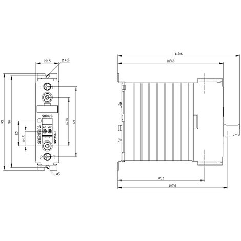 Félvezető kontaktor, védőkapcsoló Sirius 3RF23 Siemens 3RF2320-1AA02 Terh.áram 20 A Kapcsolási feszü 3. kép