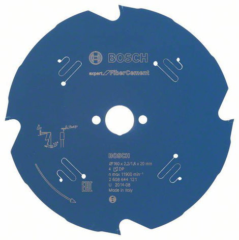 Bosch Accessories Expert for Fiber Cement 2608644121 Körfűrészlap 160 x 20 x 1.6 mm Fogak száma (col