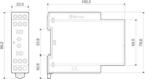 Többfunkciós ipari időrelé, 83.02.0.240.0000 Finder 24 - 240 V DC/AC 2 váltó 10 A 400 V/AC 3. kép