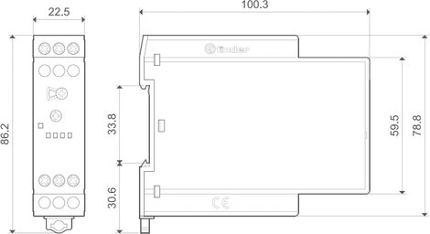 Ipari időrelé, 83.11.0.240.0000 Finder 24 - 240 V DC/AC 1 váltó 16 A 400 V/AC 2. kép