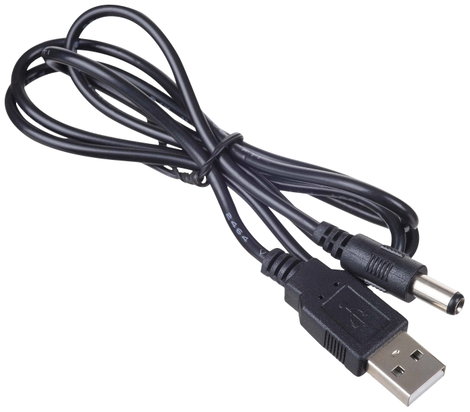 Akyga USB töltőkábel DC dugó, 5,5 mm-es 0.80 m Fekete AK-DC-04