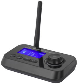 Bluetooth zene adó/vevő Bluetooth 5.0, beépített LED kijelző, 10 m, Renkforce RF-BTR-210