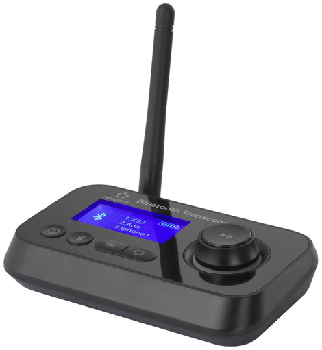 Bluetooth zene adó/vevő Bluetooth 5.0, beépített LED kijelző, 10 m, Renkforce RF-BTR-210