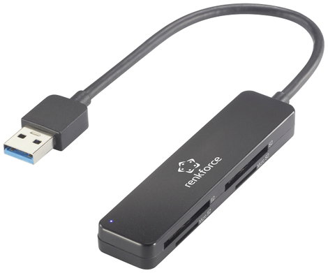 Renkforce RF-PCR-220 Külső memóriakártya olvasó USB 3.2 (1. generáció) (USB 3.0) Fekete