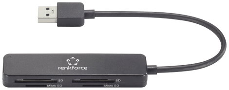 Renkforce RF-PCR-220 Külső memóriakártya olvasó USB 3.2 (1. generáció) (USB 3.0) Fekete 2. kép