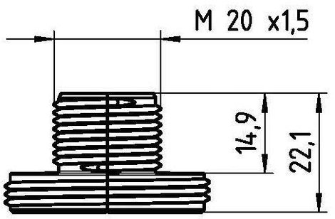 CONTA-CLIP KDS-RGA M20 BK Menet- és reteszelés adapter Lemezvastagság (max.) 7 mm Poliamid 6.6 Feket 2. kép