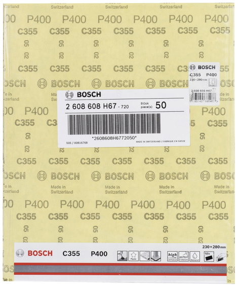 Bosch Accessories C355 2608608H67 Csiszolólap Szemcsézet 400 (Sz x Ma) 230 mm x 280 mm 1 db 2. kép