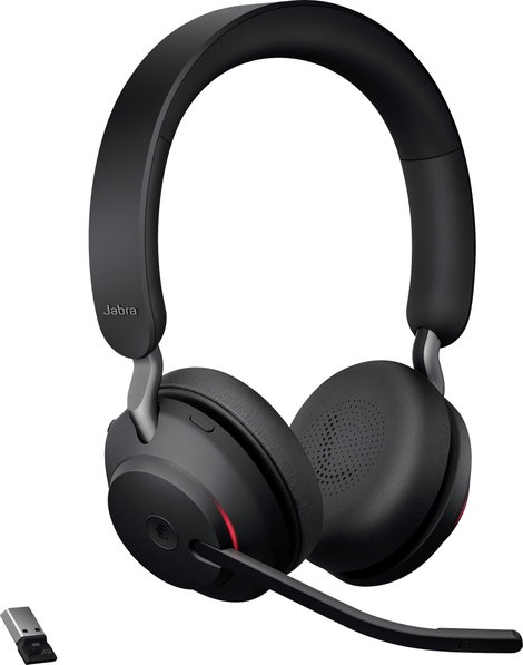Jabra Evolve2 65 MS Telefon On Ear headset Bluetooth® Stereo Fekete Hangerő szabályozás, Elemtöltés