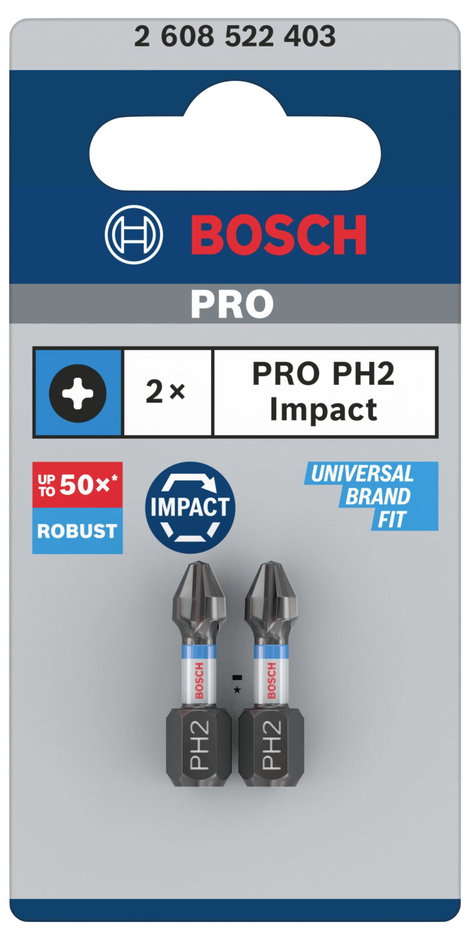 Bosch Accessories Impact Control 2608522403 Bit készlet 2 darab Kereszthornyú Phillips 3. kép