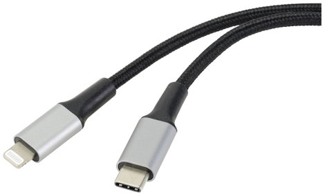 Renkforce USB-C®, Apple lightning Csatlakozókábel [1x USB 2.0 dugó, C típus - 1x Apple Dock dugó Lig