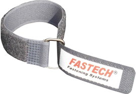Öntapadós tépőzáras biztonsági öv, 220 mm x 20 mm, szürke, Fastech F101-20-FT-220M