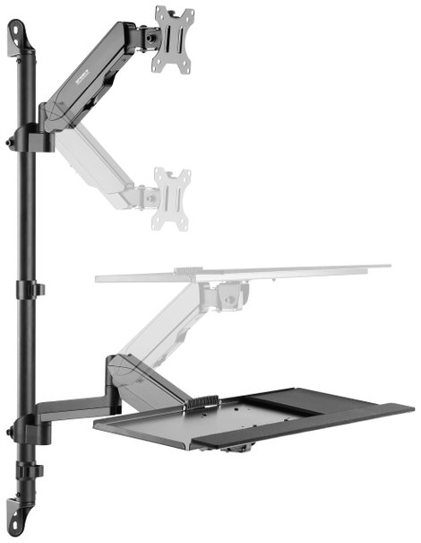 Fali billentyűzet- és monitortartó 43,2 - 81,3 cm (17 - 32) SpeaKa Professional SP-MM-710 6. kép