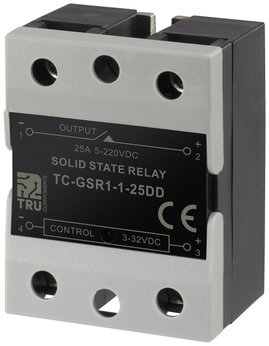 TRU COMPONENTS Félvezető relé TC-GSR-1-25DD 25 A Kapcsolási feszültség (max.): 220 V/DC Egyenáram át