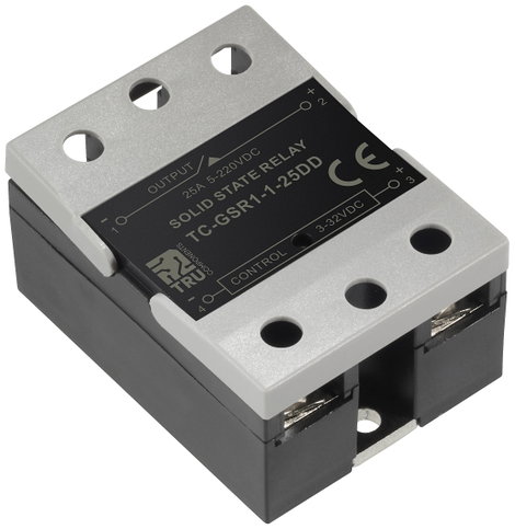 TRU COMPONENTS Félvezető relé TC-GSR-1-25DD 25 A Kapcsolási feszültség (max.): 220 V/DC Egyenáram át 2. kép