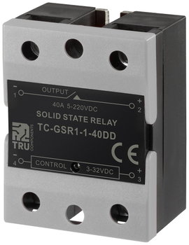 TRU COMPONENTS Félvezető relé TC-GSR-1-40DD 40 A Kapcsolási feszültség (max.): 220 V/DC Egyenáram át