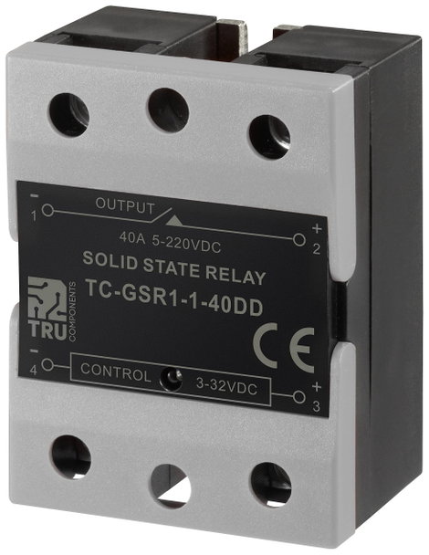 TRU COMPONENTS Félvezető relé TC-GSR-1-40DD 40 A Kapcsolási feszültség (max.): 220 V/DC Egyenáram át