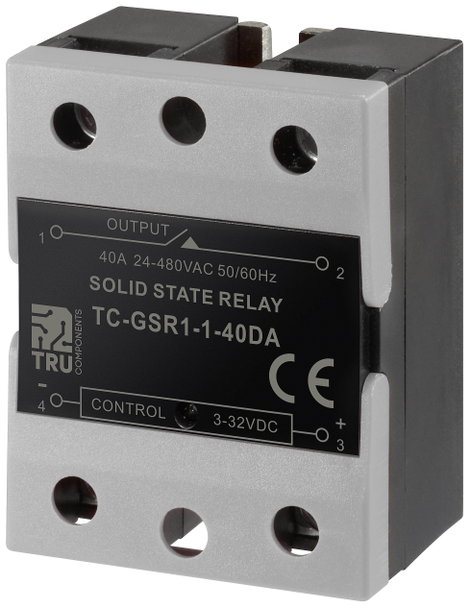 TRU COMPONENTS Félvezető relé TC-GSR-1-40DA 40 A Kapcsolási feszültség (max.): 480 V/AC Egyenáram át
