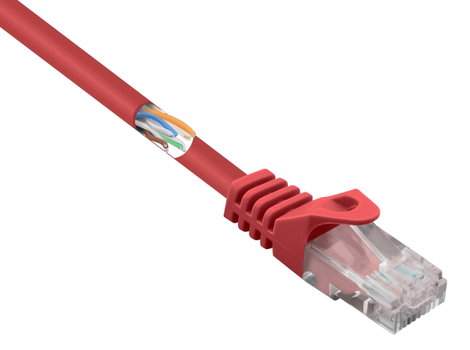 Renkforce RF-5043842 RJ45 Hálózati kábel, patchkábel CAT 5e U/UTP 0.50 m Piros Védővel 1 db