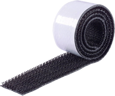 Öntapadó tépőzár 0,5 m x 25 mm, fekete