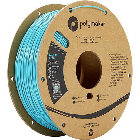 Polymaker PB01010 PolyLite 3D nyomtatószál PETG hőálló, nagy szakítószilárdság 1.75 mm 1000 g Türkiz 3. kép