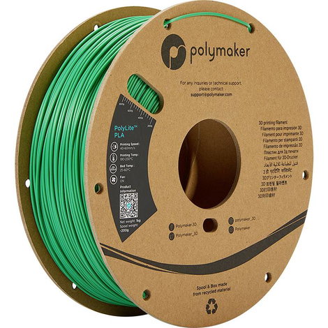 Polymaker PA02006 PolyLite 3D nyomtatószál PLA műanyag 1.75 mm 1000 g Zöld 1 db 3. kép