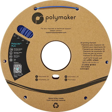 Polymaker PA02005 PolyLite 3D nyomtatószál PLA műanyag 1.75 mm 1000 g Kék 1 db 2. kép