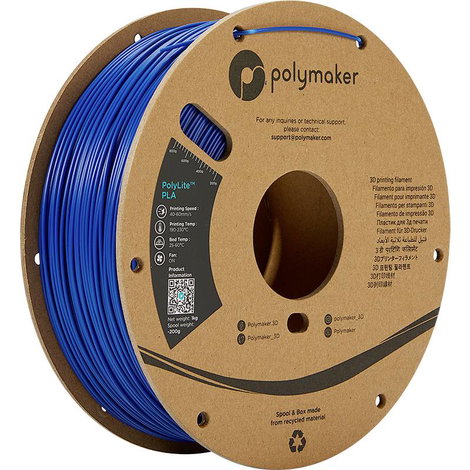 Polymaker PA02005 PolyLite 3D nyomtatószál PLA műanyag 1.75 mm 1000 g Kék 1 db 3. kép