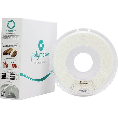 Polymaker PD04001 Polysupport Breakaway 3D nyomtatószál Support anyag 1.75 mm 750 g Gyöngyfehér 1 db 5. kép