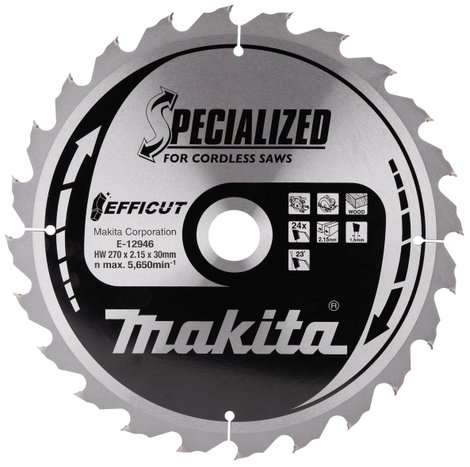 Makita E-12946 Körfűrészlap 270 x 30 mm Fogak száma (collonként): 24 1 db 2. kép
