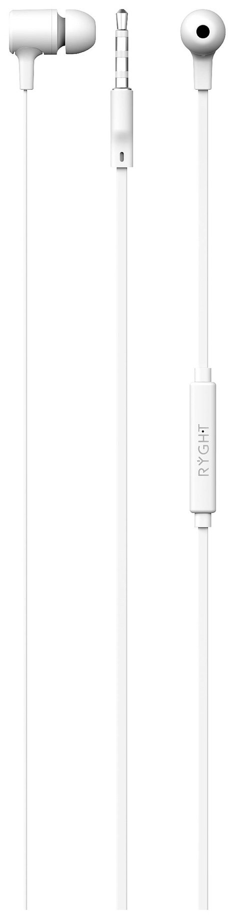 RYGHT NIYO In Ear headset Vezetékes Stereo Fehér Headset, Hangerő szabályozás