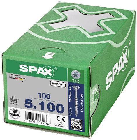 SPAX SPAX Seko-T-Tg 191010501003 Facsavar 5 mm 100 mm Torx, E TORX Acél Galvanikusan cinkezett 100 d 4. kép