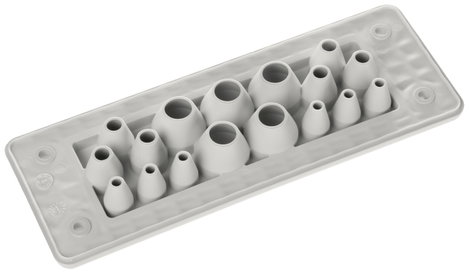 Trelleborg MH-24 F 17-2 LIGHT GREY UL94 V-0 IP65 | TPE | Screw Átvezető lemez TPE Szürke 1 db 2. kép